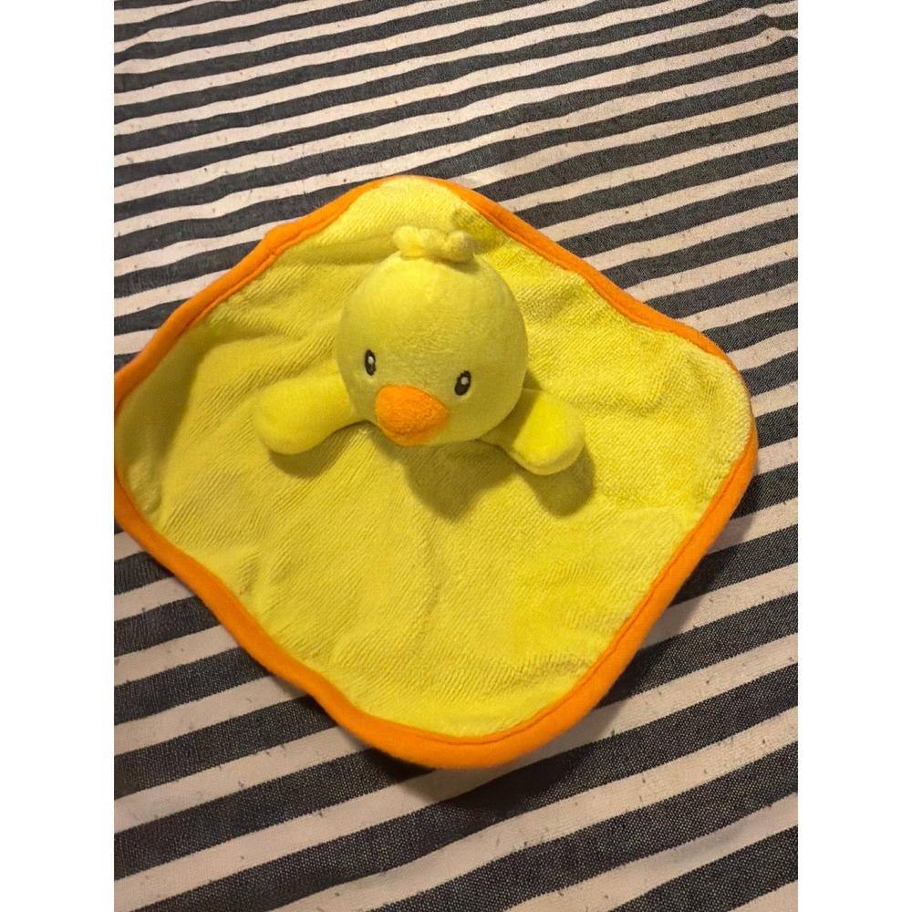 Spark Create Imagine Yellow Duck Baby Security Blanket Lovey Orange Trim Z47374
